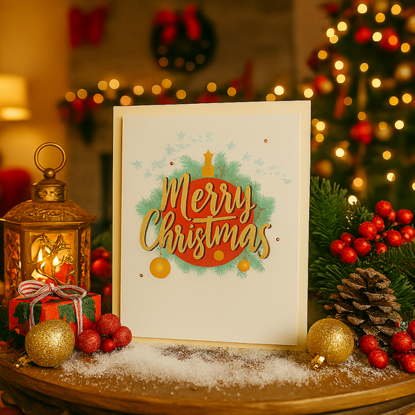 Merry Christmas – Ornament & Pine Card