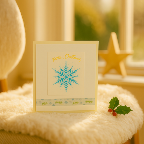 Merry Christmas – Snowflake & Gold Script Card