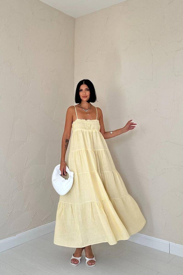 Mousseline Dress - Geel