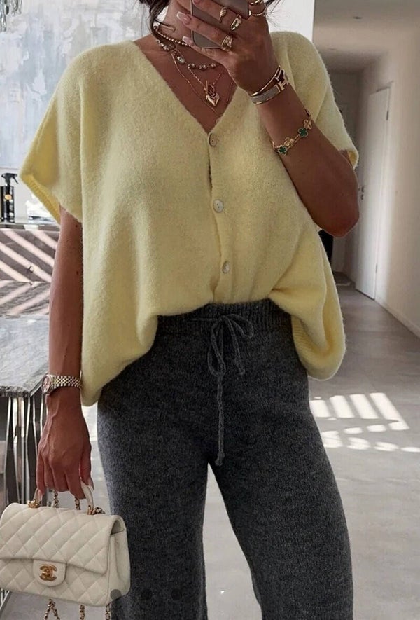 Amora Knit Vest - Geel