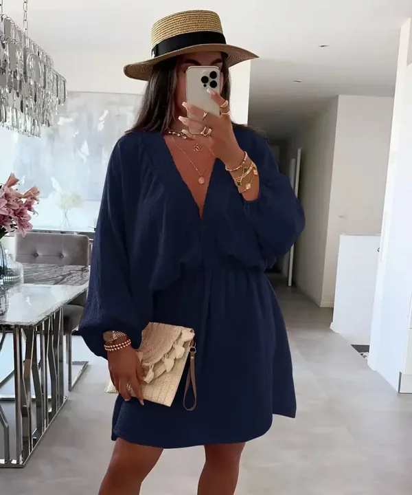Zaya Dress - Navy