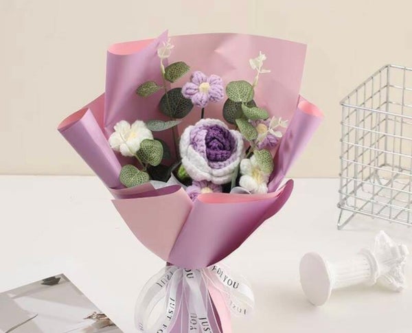 Purple Dreams Crochet Bouquet