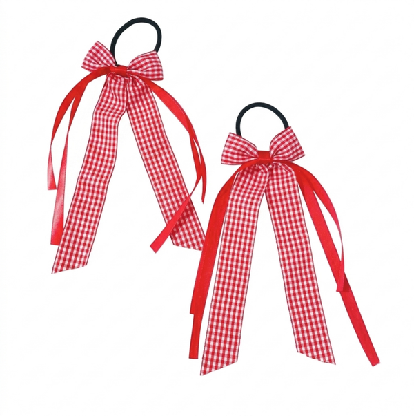 Gingham school bow bobbles