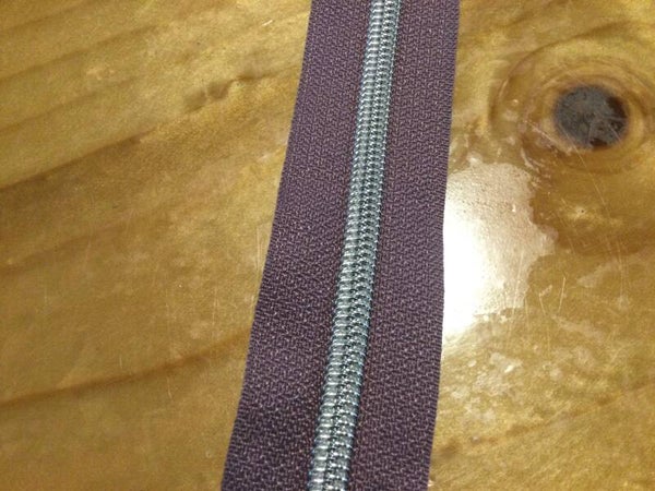Rits 1 meter dusty rose zilver