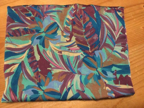 Viscose 120x140 licht groen met paars en bruin