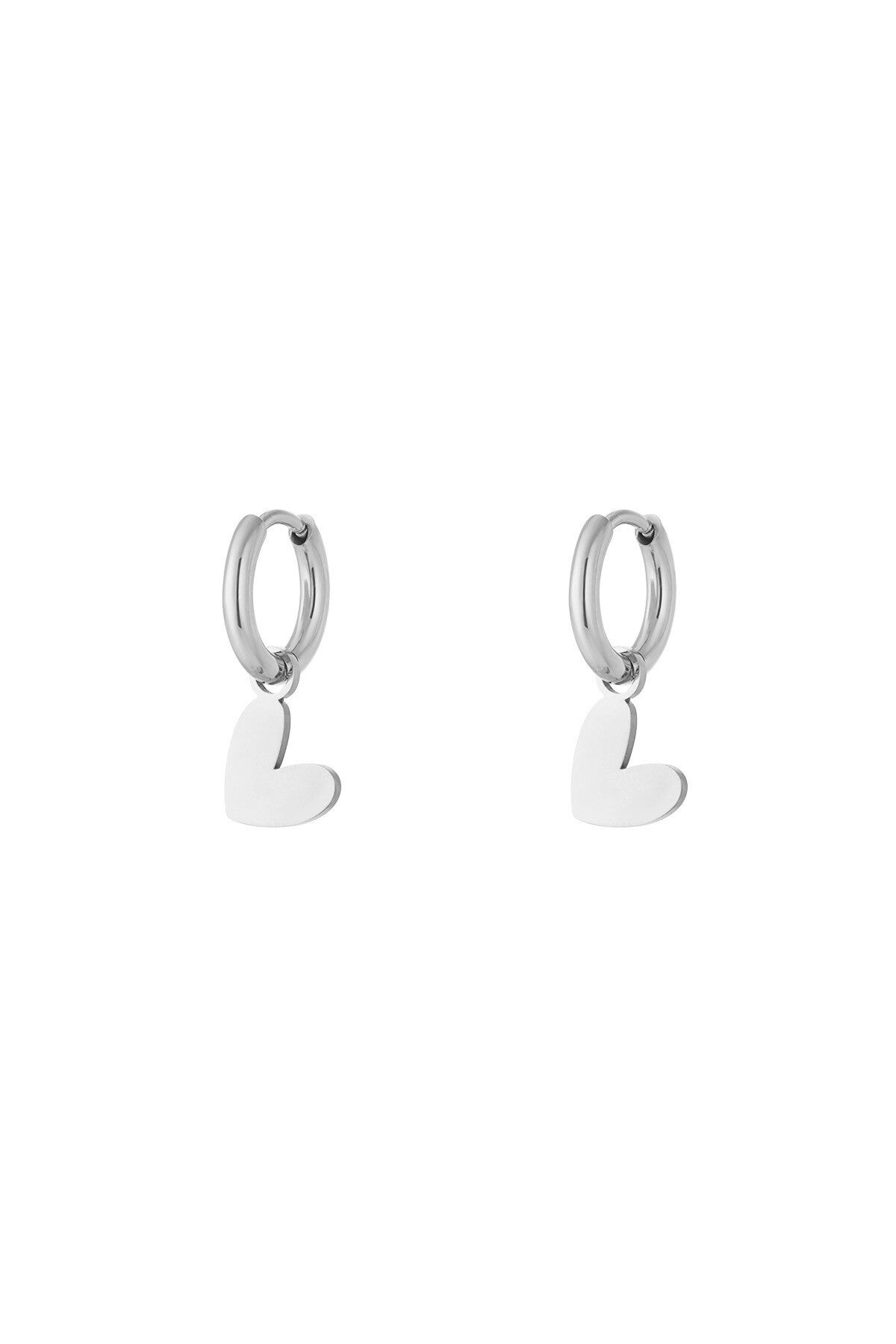 Pure hart oorbellen zilver