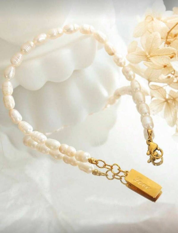 Pearl armband goud