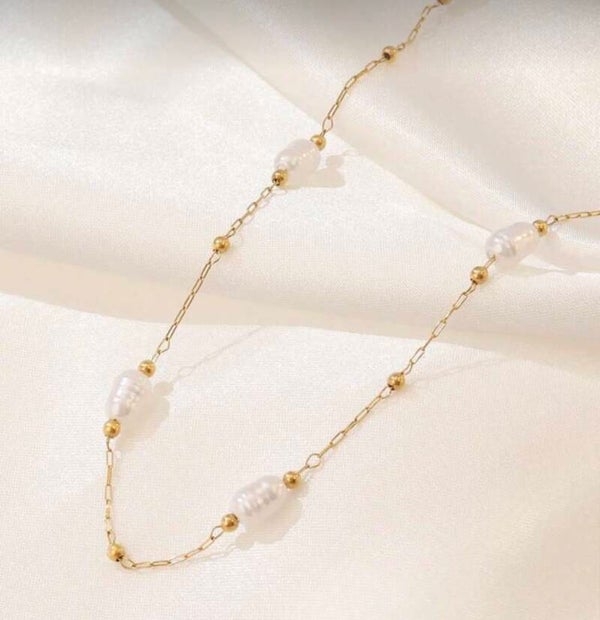 Pearly ketting goud