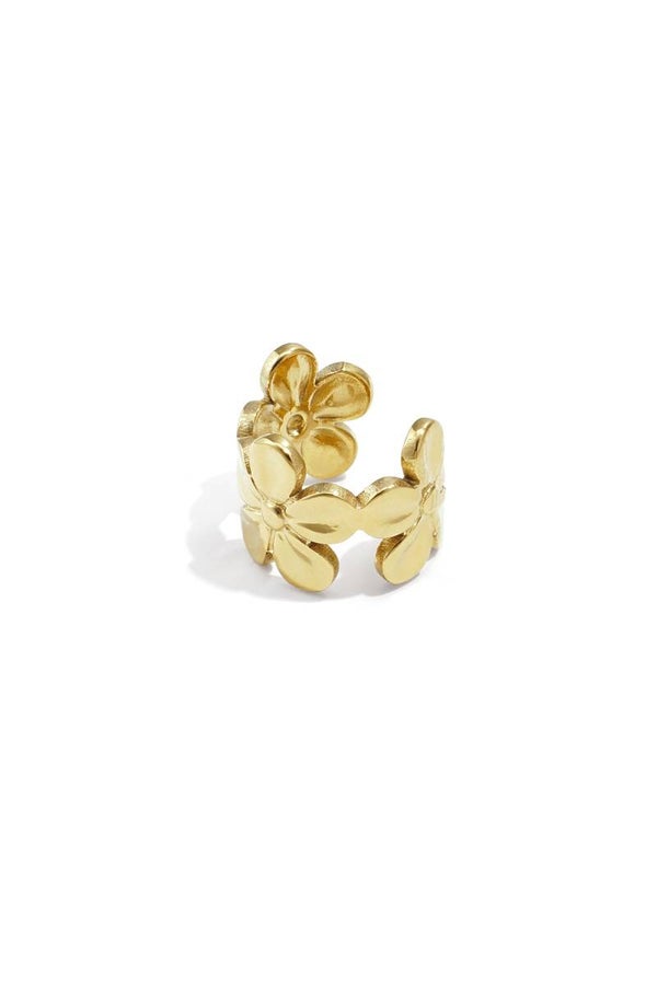 Flower earcuff goud