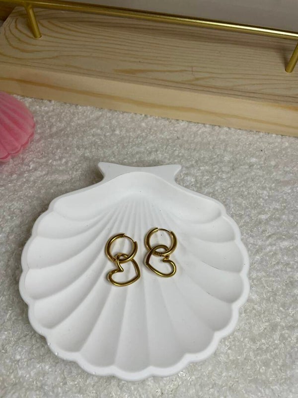 Open heart oorbellen goud