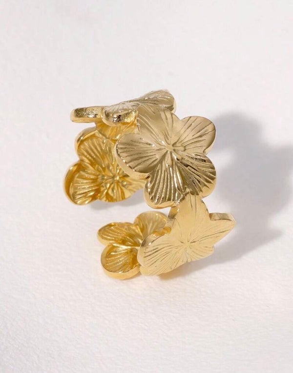 Flower ring goud
