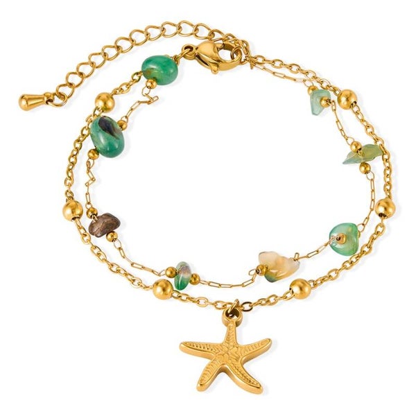 Daily fruits green armband goud
