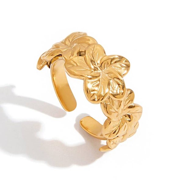 Flowery ring goud