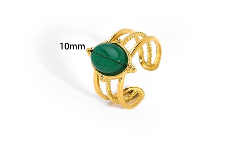 Green stone ring
