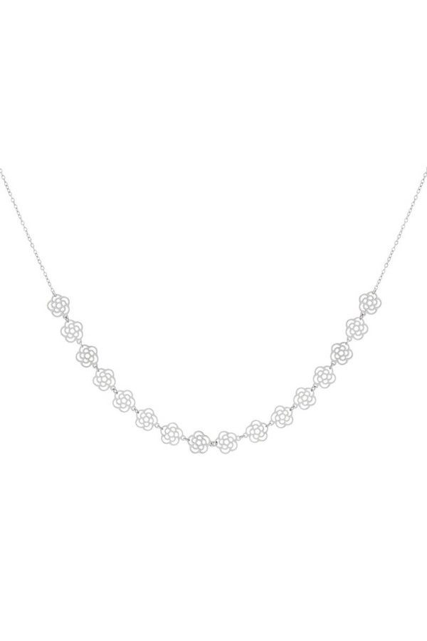 Flower love ketting zilver