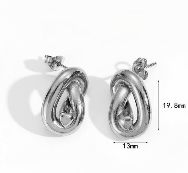 Twist oorbellen zilver