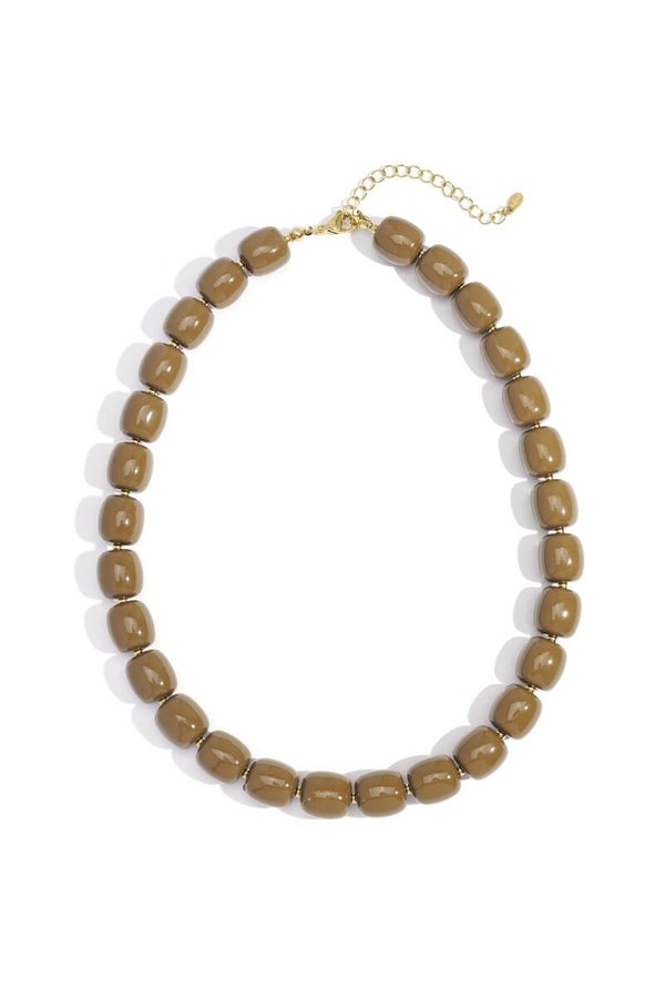 Beaded ketting bruin