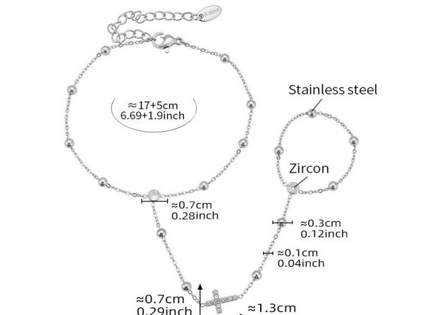 Cross handchain zilver