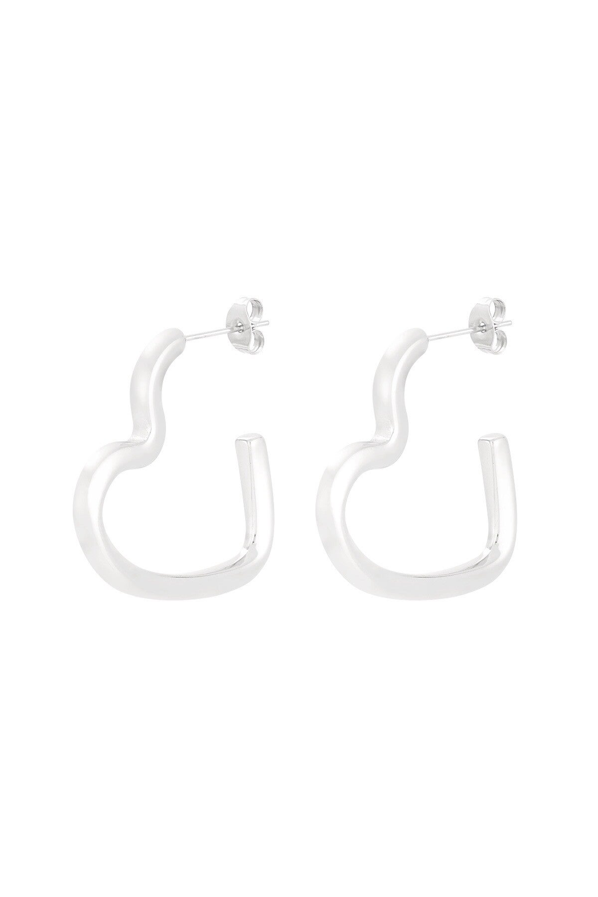 Heart hoops zilver