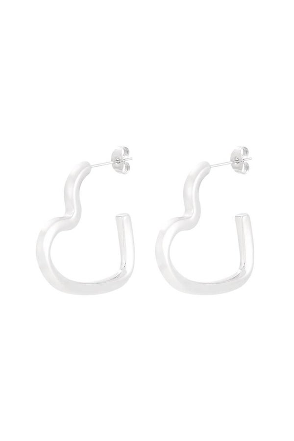 Heart hoops zilver