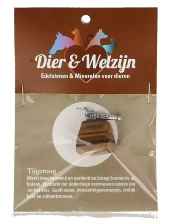 Dier & Welzijn halsband hanger Tijgeroog