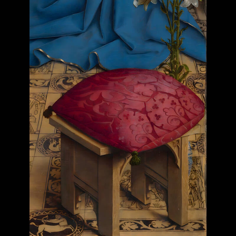 Ausschnitt aus: Jan van Eyck: Die Verkündigung (ca. 1434/1436)