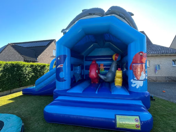 Springkasteel Dolfijn met glijbaan