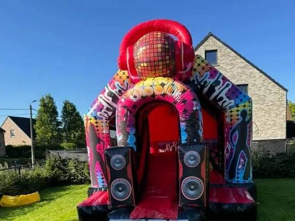 Springkasteel Discoparty met glijbaan