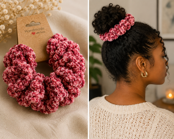 Plush Crochet Scrunchie