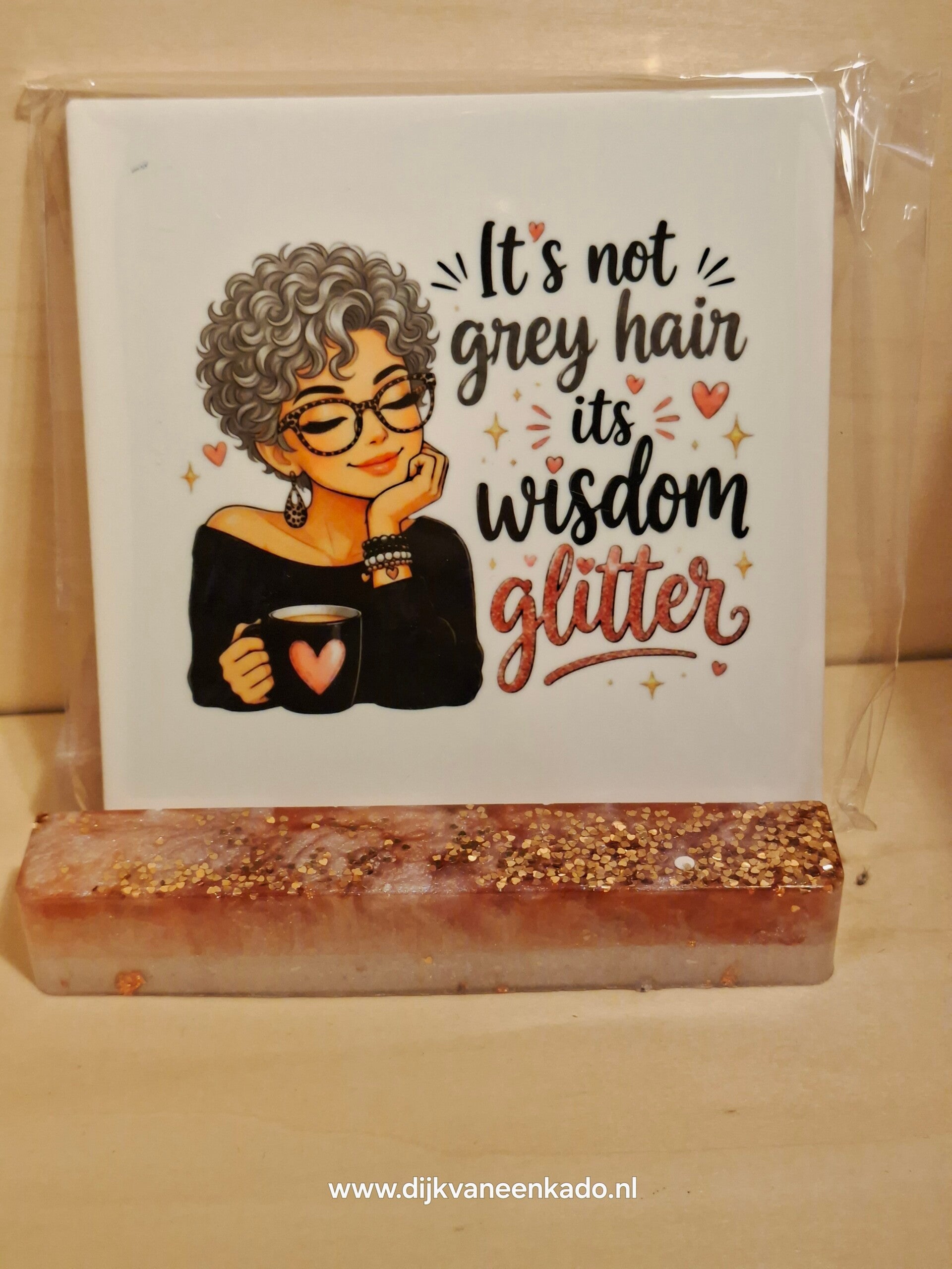 Wisdom Glitter krullen tegel