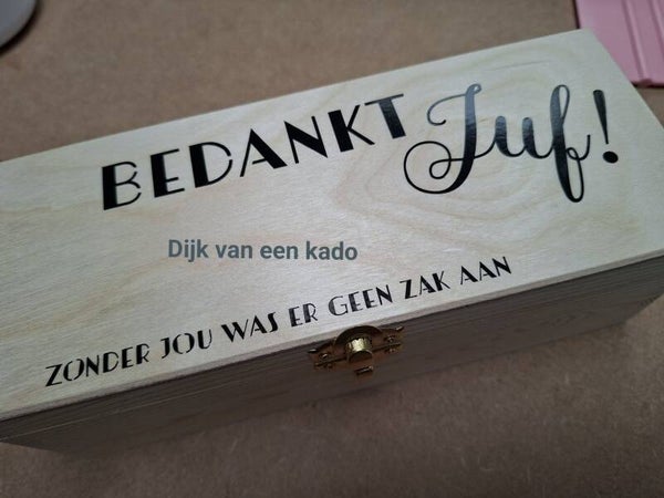 Theedoos 3-vaks BEDANKT JUF!
