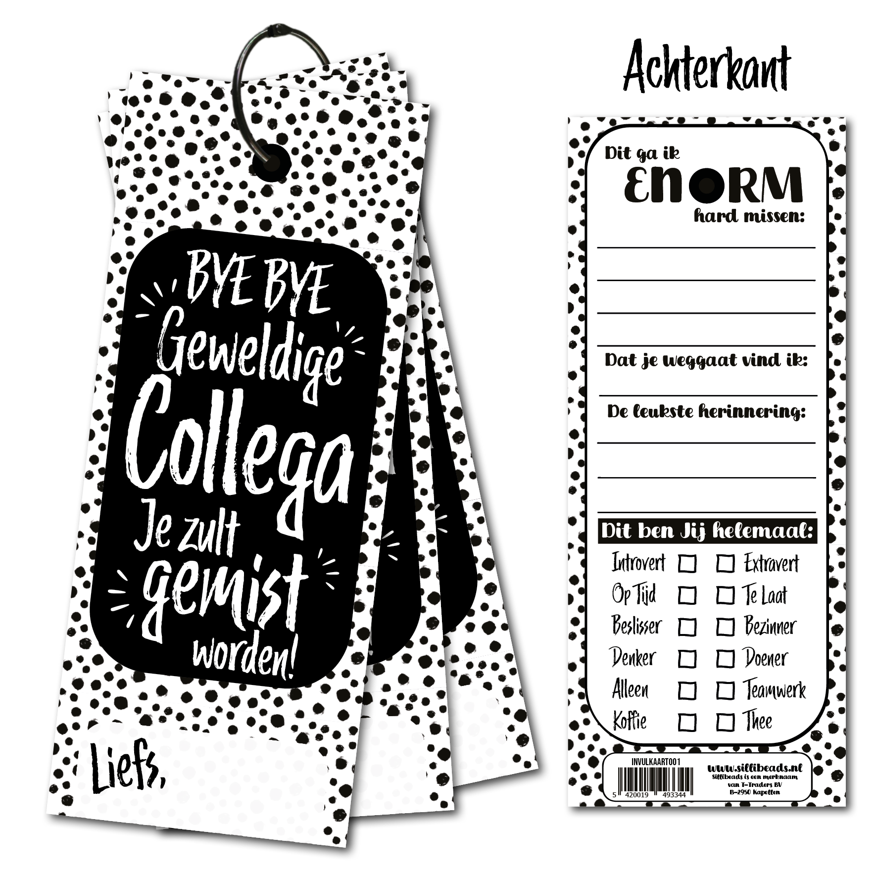 Sillibeads Invulkaarten Bye Bye collega