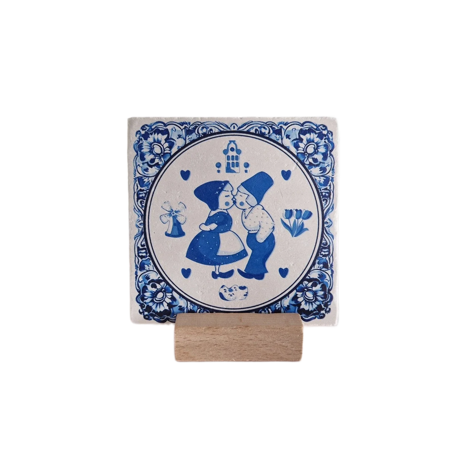 Artige tegel Delfts blauw koppeltje