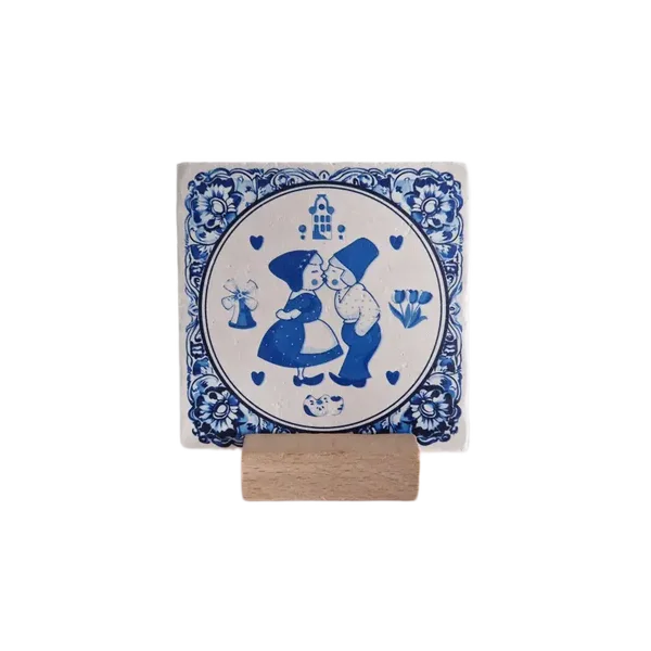 Artige tegel Delfts blauw koppeltje