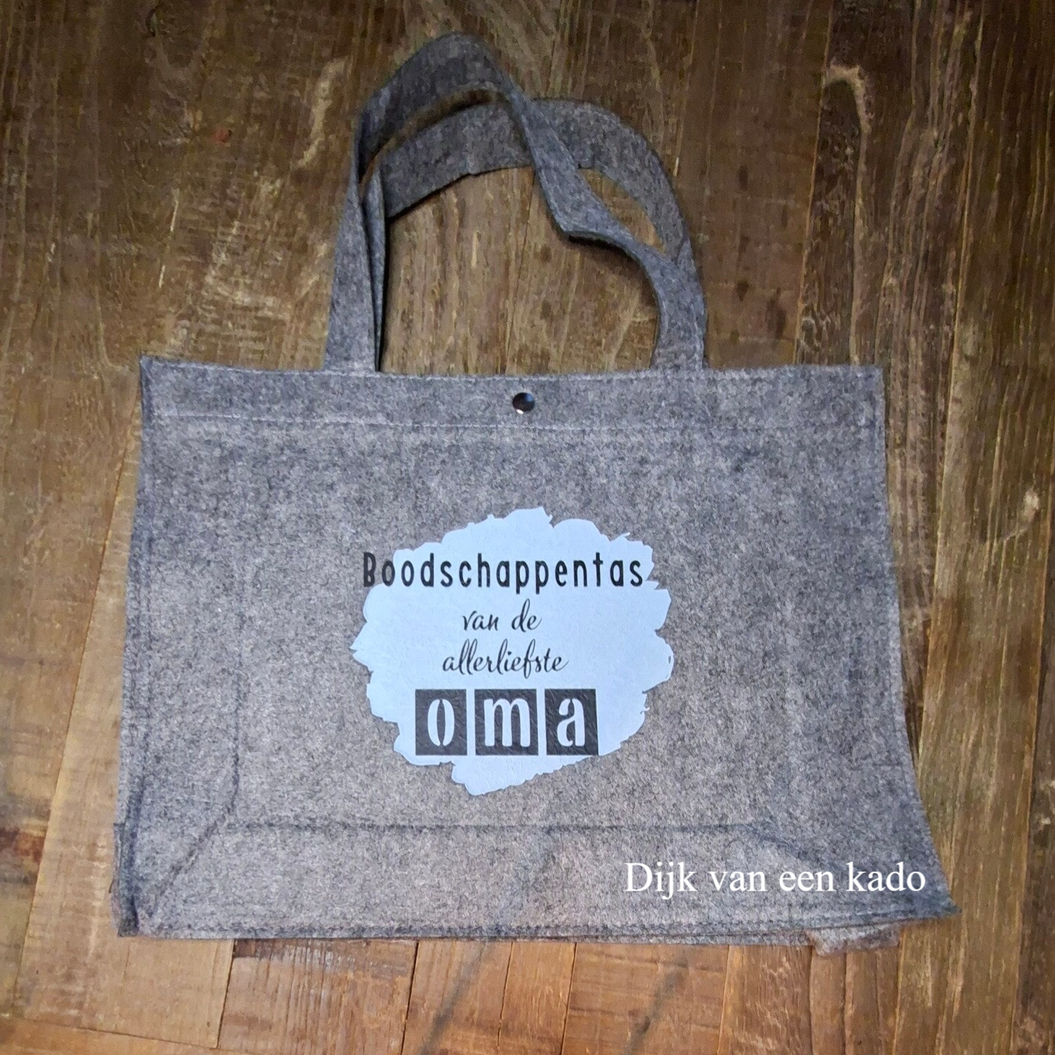 Vilten tas: Boodschappentas van de allerliefste OMA