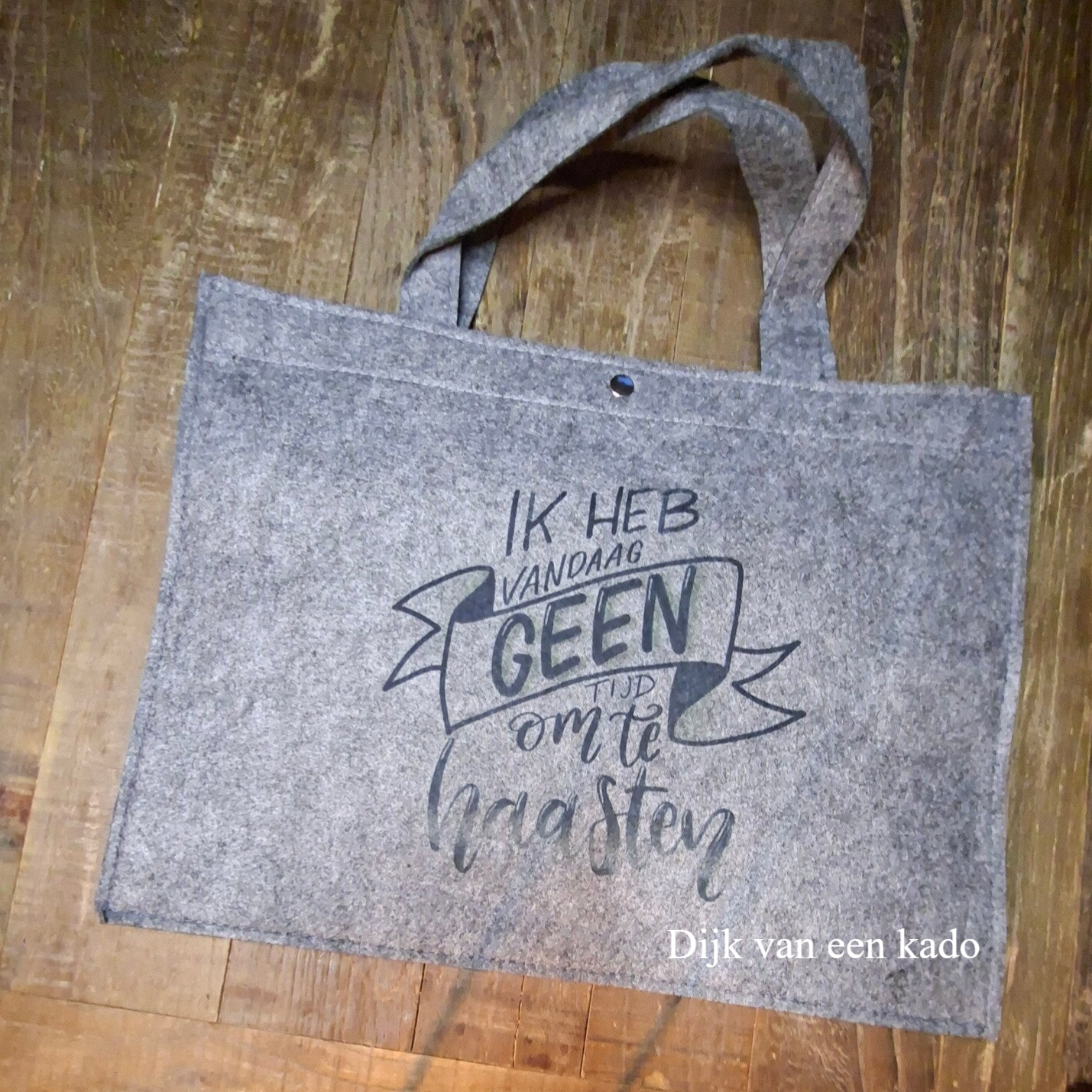 Vilten tas: ik heb vandaag geen tijd om te haasten