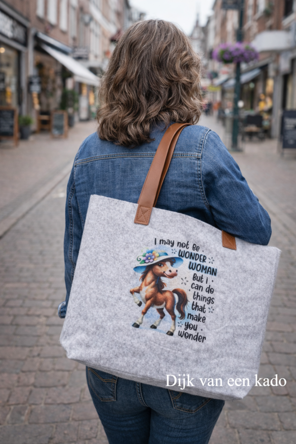 Vilten tas bedrukt