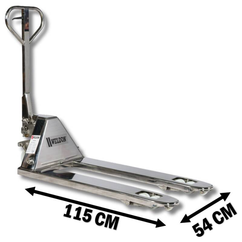 Palletwagen RVS 2000Kg 1150x540mm Weldon