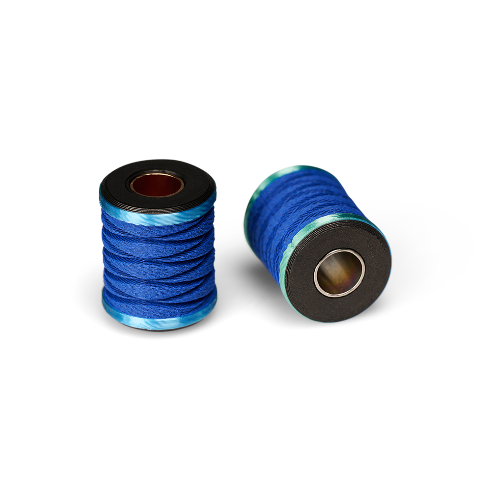 Blue Carbon Fiber with Iridescent Highlights Helix Bead