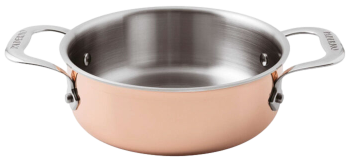 Casseruola Bassa / Rame / 2 Manici / diam. cm.20 / h cm.7 / lt.2,2 / 1 pezzo / PADERNO 15600 3-PLY