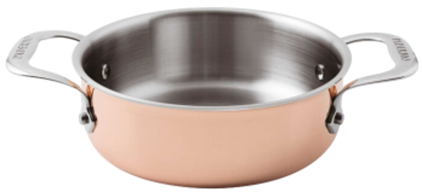 Casseruola Bassa / Rame / 2 Manici / diam. cm.24 / h cm.8 / lt.3,6 / 1 pezzo / PADERNO 15600 3-PLY