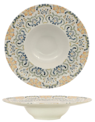Piatto Pasta K-Bowl / Porcellana Decorata / diam. cm.27,5 / 6 pezzi / SATURNIA AGADIR NAPOLI / Cod. AGAP/15749