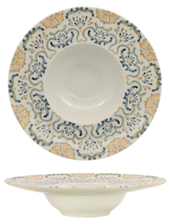 Piatto Pasta K-Bowl / Porcellana Decorata / diam. cm.27,5 / 6 pezzi / SATURNIA AGADIR NAPOLI / Cod. AGAP/15749