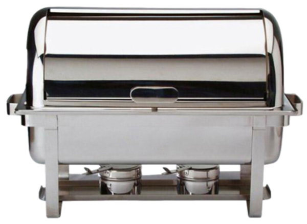 Scaldavivande / Bacinella GN 1/1 / Coperchio Rolltop / Vaschetta acqua / 2 portabruciatori / 1 pezzo / SWISS MAESTRO