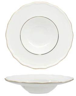 FENIXE DIANA GOLD / Piatto Pasta Bowl / Porcellana / diam. cm.28 / int. diam. cm.15 / 6 pezzi