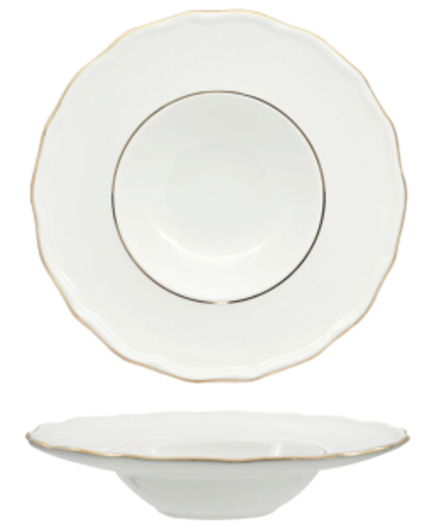 FENIXE DIANA GOLD / Piatto Pasta Bowl / Porcellana / diam. cm.28 / int. diam. cm.15 / 6 pezzi