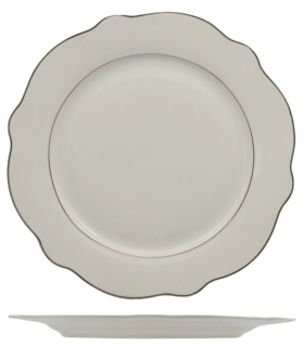FENIXE GRACE FILO ORO / Piatto piano / Porcellana / diam. cm.30,5 / 6 pezzi