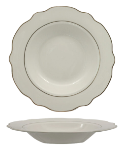 FENIXE GRACE FILO ORO / Piatto Fondo / Porcellana / diam. cm.22 / 6 pezzi