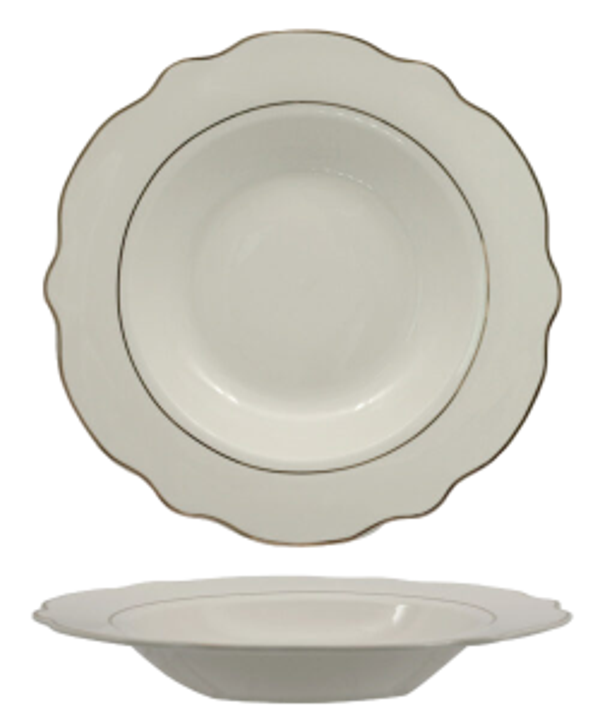 FENIXE GRACE FILO ORO / Piatto Fondo / Porcellana / diam. cm.22 / 6 pezzi