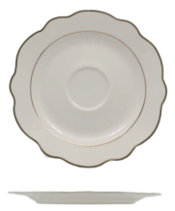 FENIXE GRACE FILO ORO / Piattino Caffè / Porcellana / diam. cm.12,5 / 12 pezzi